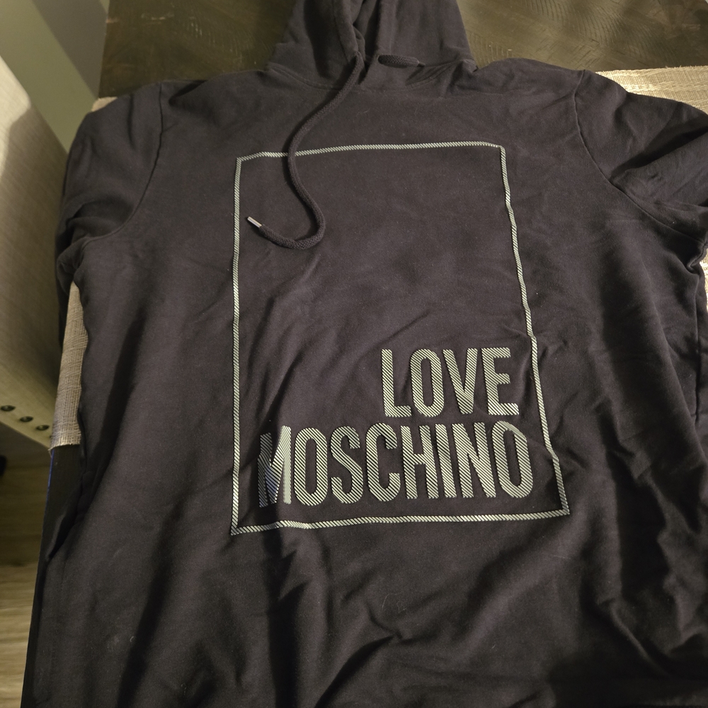 Love Moschino Black Sweater with Gray Logo